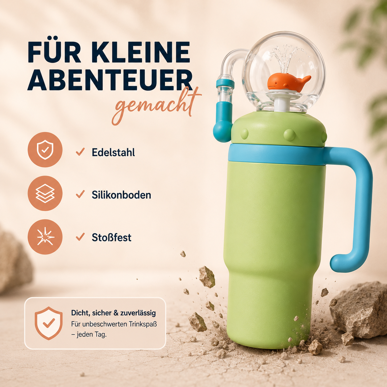 SPLASHY - Die Waltrinkflasche