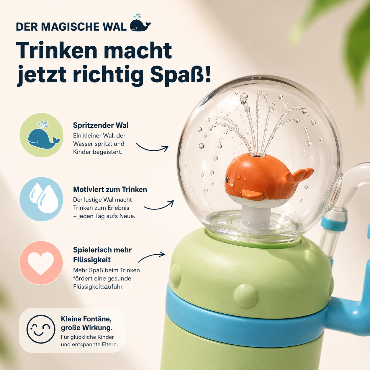 SPLASHY - Die Waltrinkflasche