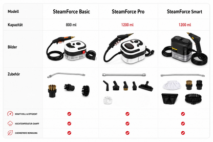 SteamForce - Der kompakte Hochtemperatur-Dampfreiniger
