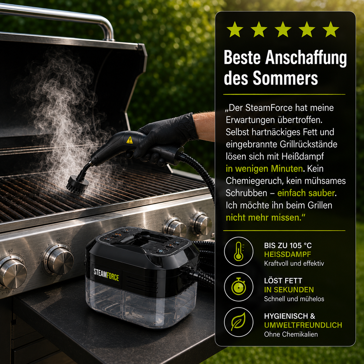 SteamForce - Der kompakte Hochtemperatur-Dampfreiniger